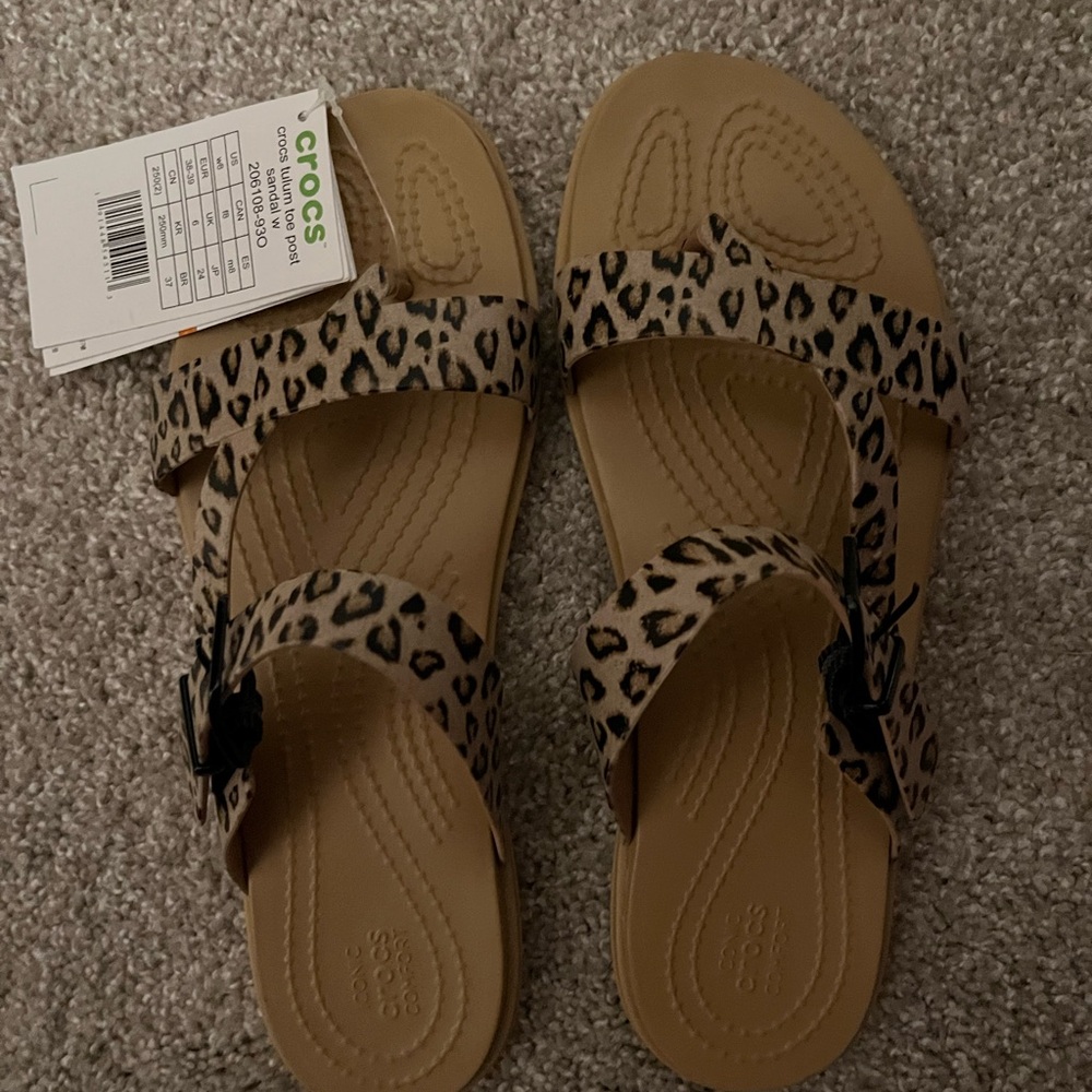 Crocs Leopard Print Sandals